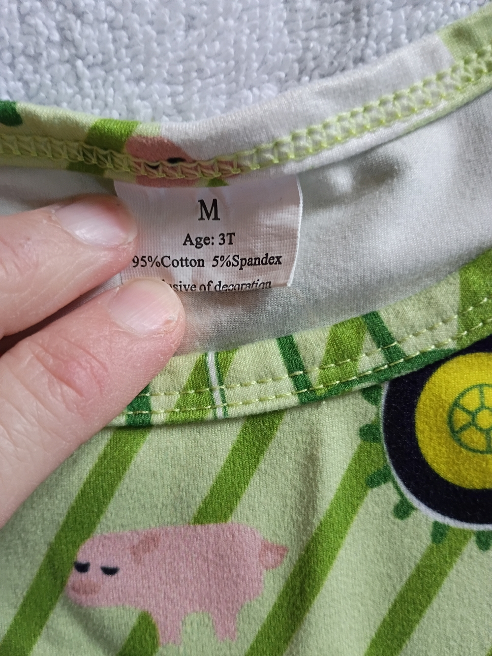 John Deere Lime Green Farm Animal & Tractor Sundress - Picture 3 of 3